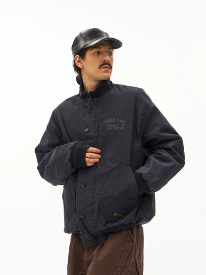Washed Insulated Deck Jacket in khaki