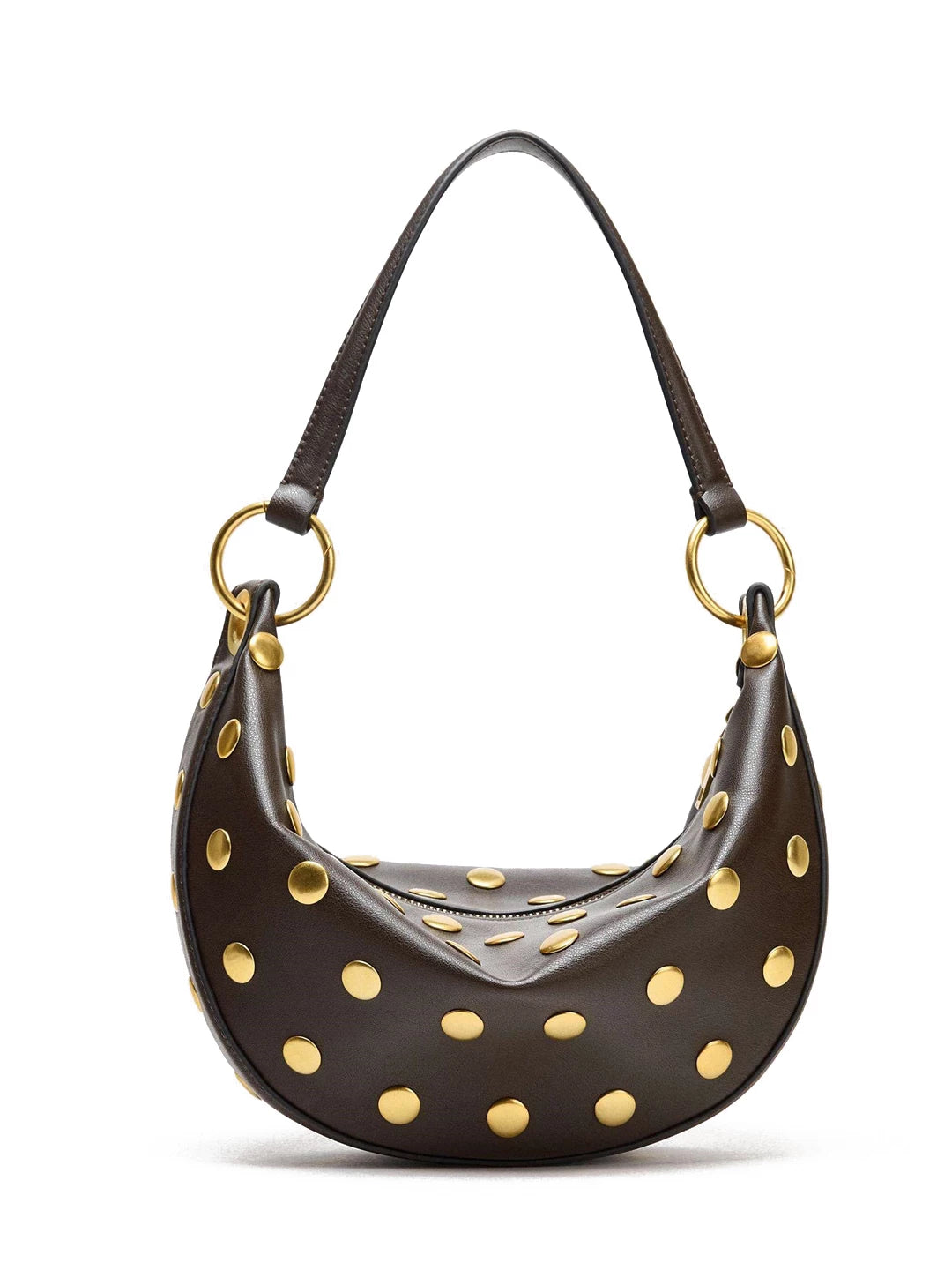 Studded Crescent Shoulder Bag brown product