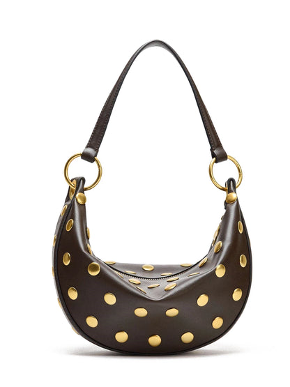 Studded Crescent Shoulder Bag brown product