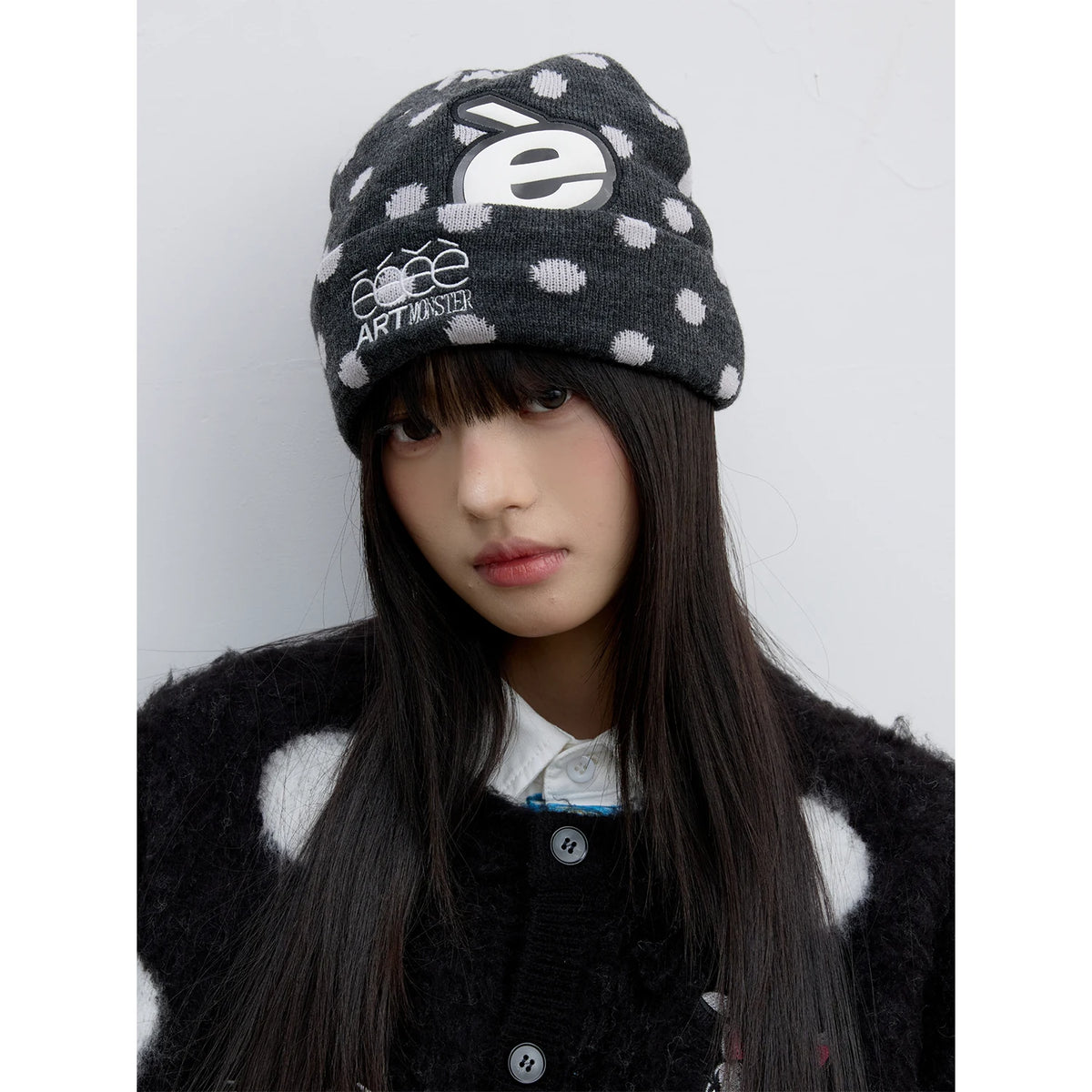 Polka Dot Knit Beanie