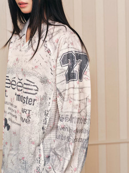 Printed Raglan Long Sleeve T-Shirt