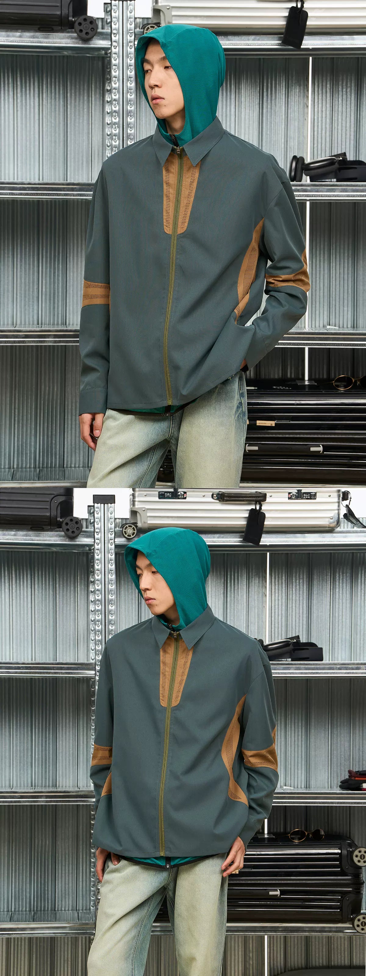 7440 37 1 Laser-Cut Zip-Up Shirt Jacket - 360 view 5