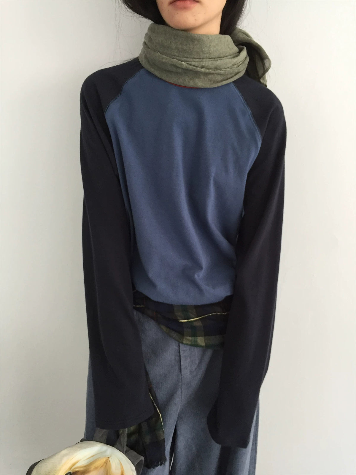 Colorblock-Raglan-Langarmshirt