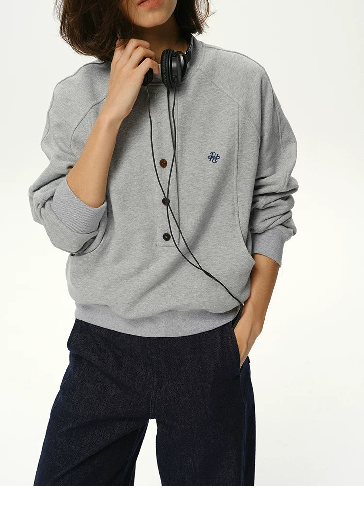 Embroidered Cotton Crew Neck Sweatshirt - 360 view 5