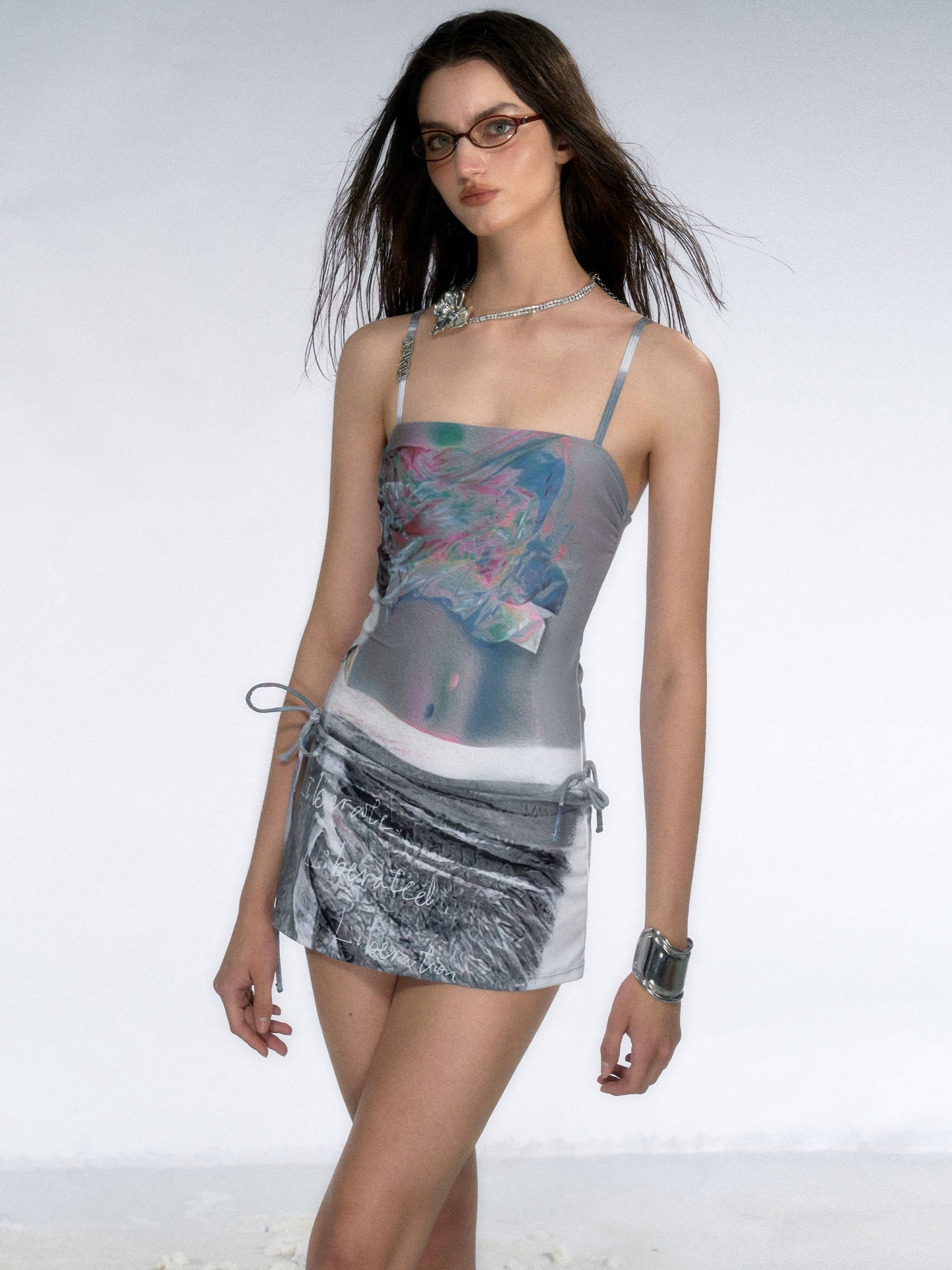 Inverted Hue Body Print One-Piece Swimsuit