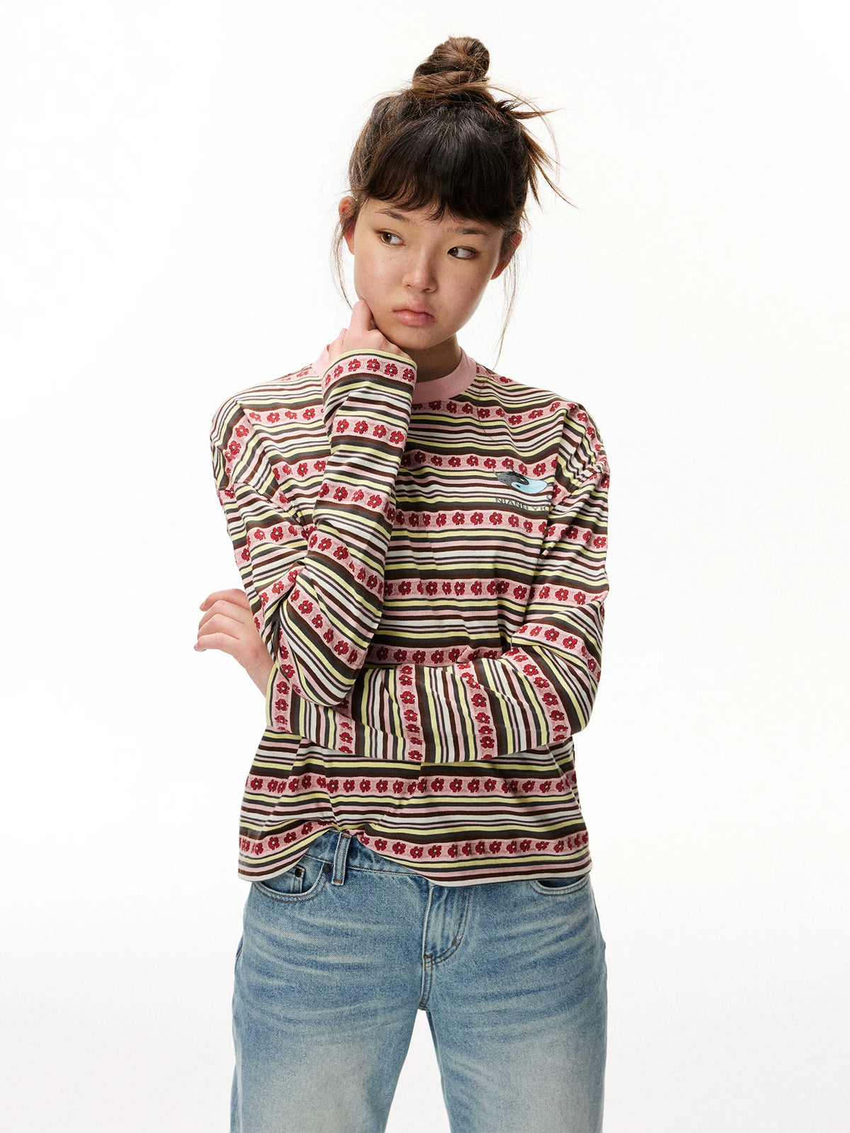 Striped Graphic Knit Sweater