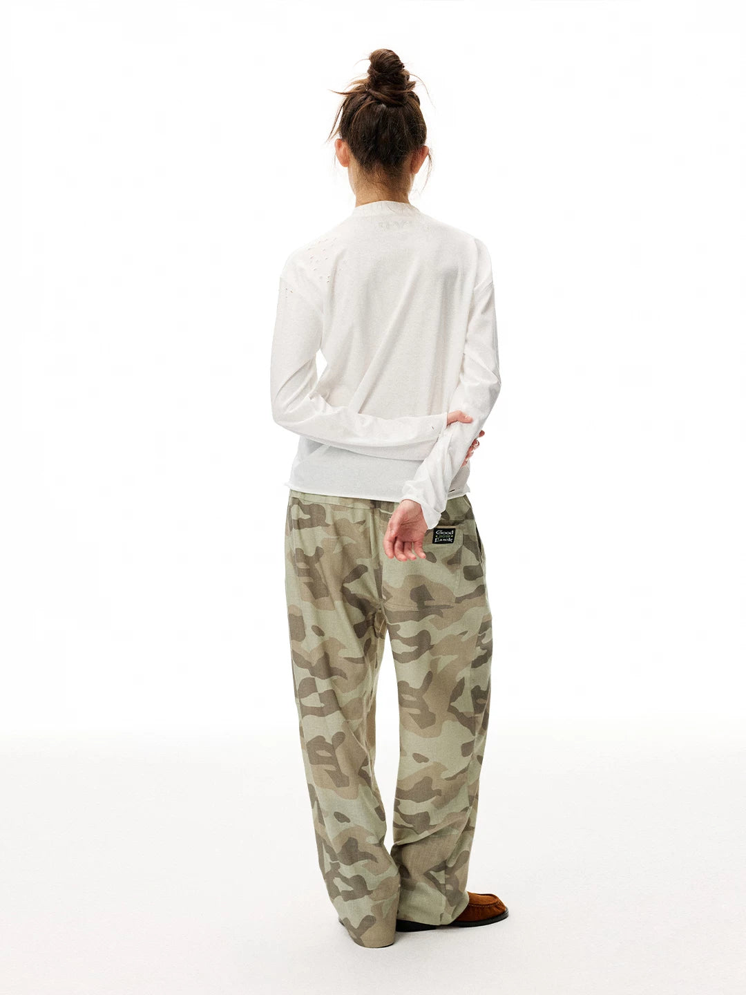Camouflage Print Straight Leg Pants