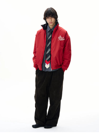Men’s Red Embroidered Flight Jacket