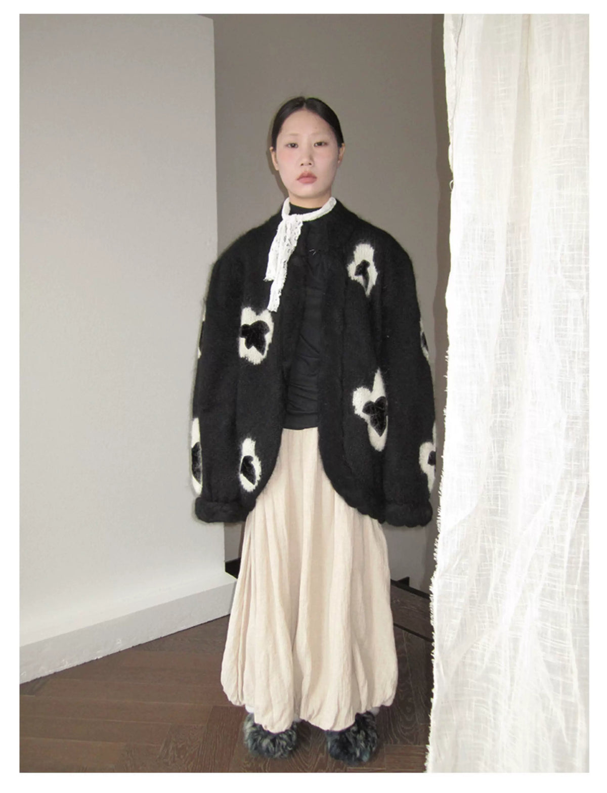 Floral Jacquard Knit Cardigan