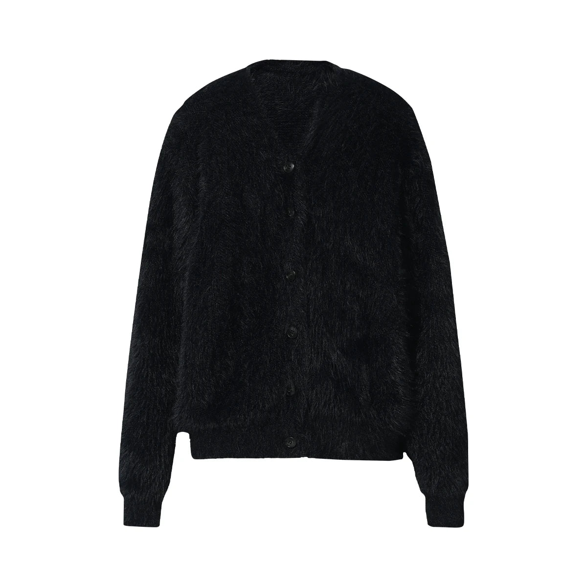 Faux Mink V-Neck Unisex Cardigan