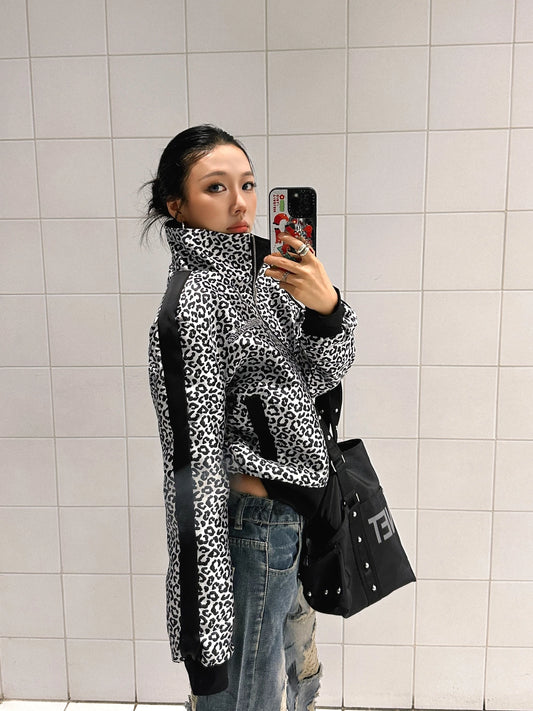 Reversible Leopard Print Collared Jacket - view 1