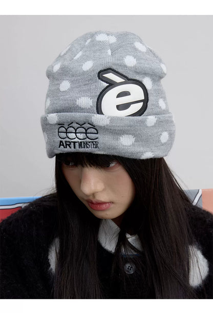 Polka Dot Knit Beanie