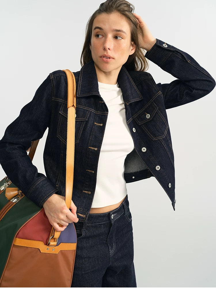 Cropped Vintage Denim Jacket - 360 view 6