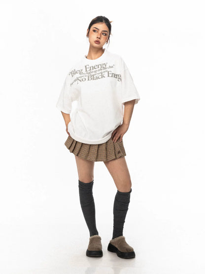 Vintage Letter Print Short Sleeve T-Shirt