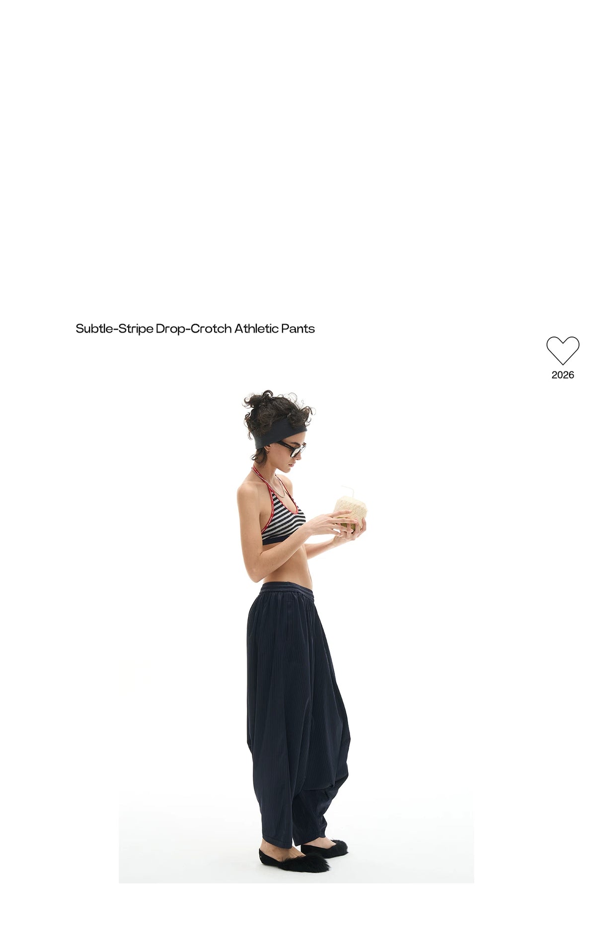 Navy Pinstripe Harem Pants product view