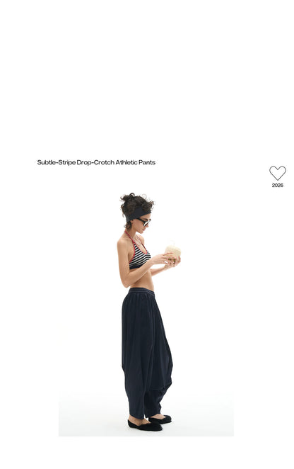 Navy Pinstripe Harem Pants product view