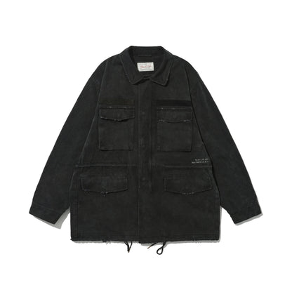 Washed Four Pocket Field Jacket in sage green