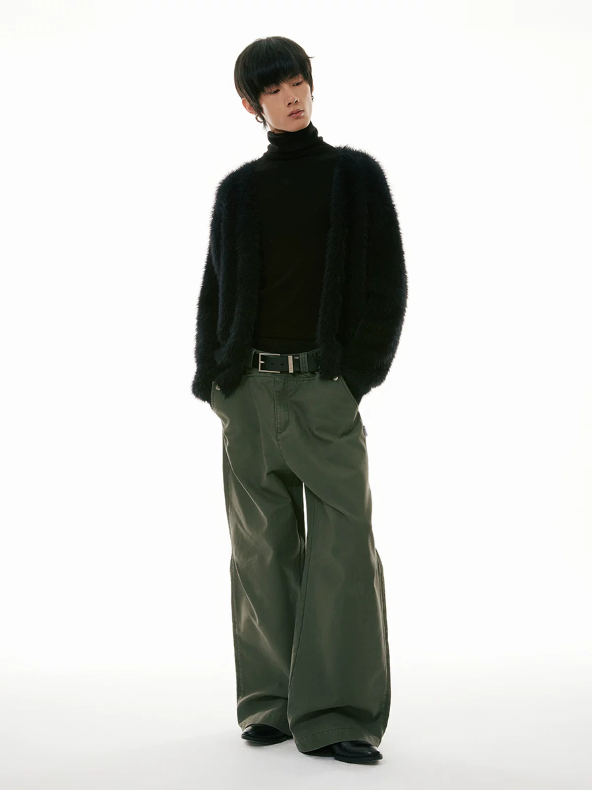 Faux Mink V-Neck Unisex Cardigan