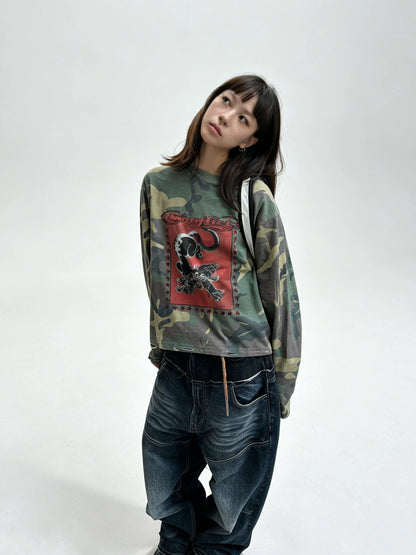 Side view of the shirt on a model