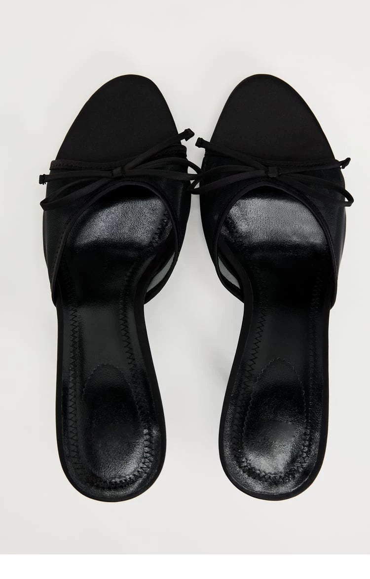 Women's Bow Open Toe High-Heel Mule Sandals