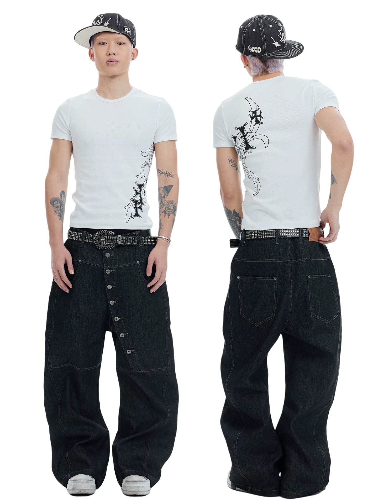 Vintage Raw Denim Button Fly Jeans