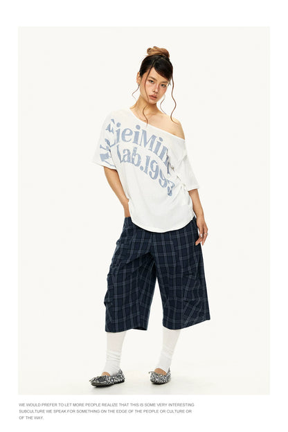 Off Shoulder Graphic T Shirt product view