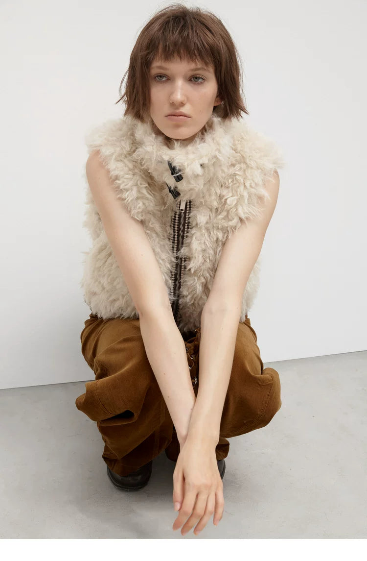 Reversible Check Fleece Vest - 360 view 4