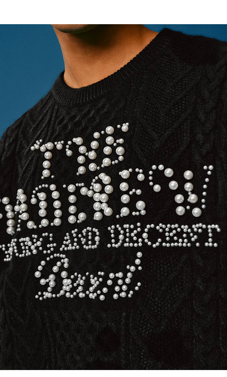 Pearl Letter Knit Sweater