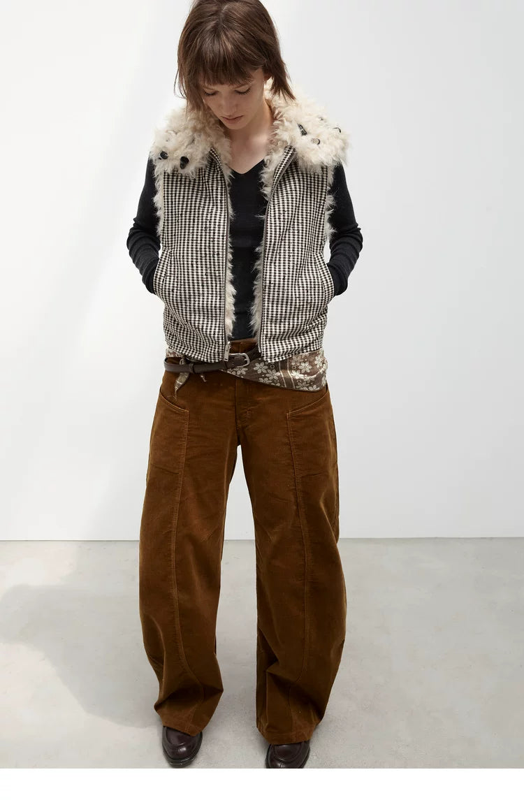 Reversible Check Fleece Vest - 360 view 15