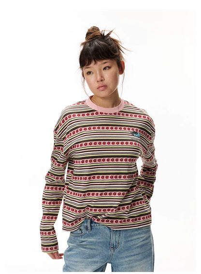 Striped Graphic Knit Sweater