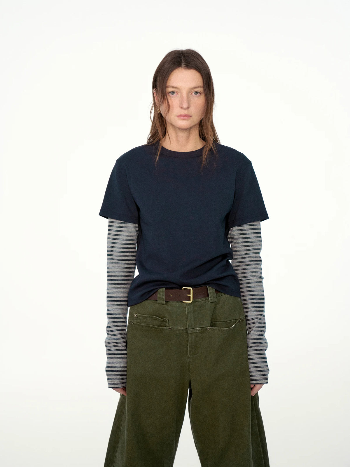 Layered Contrast Stripe Top