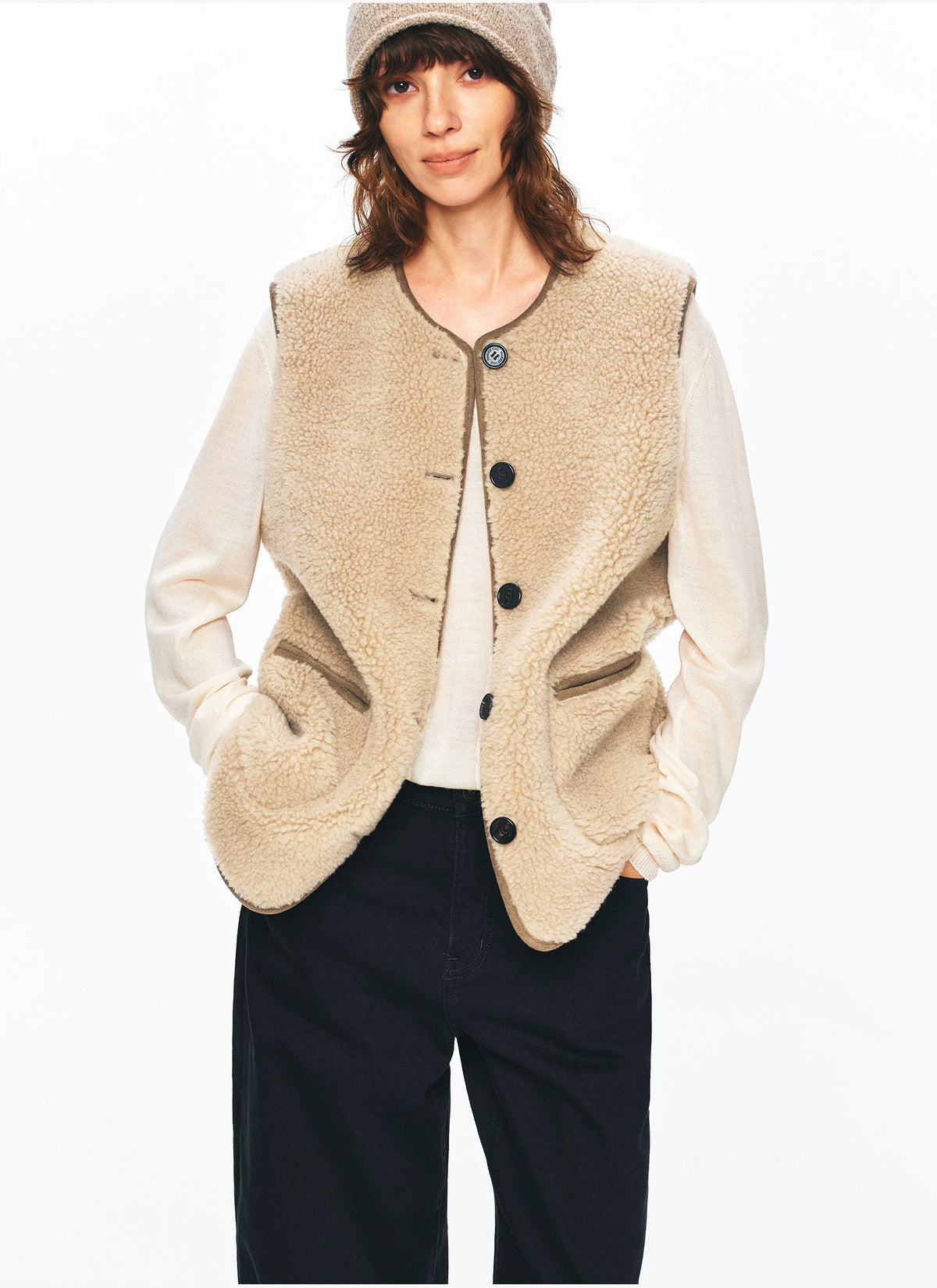 Reversible Wool Vest - 360 view 6