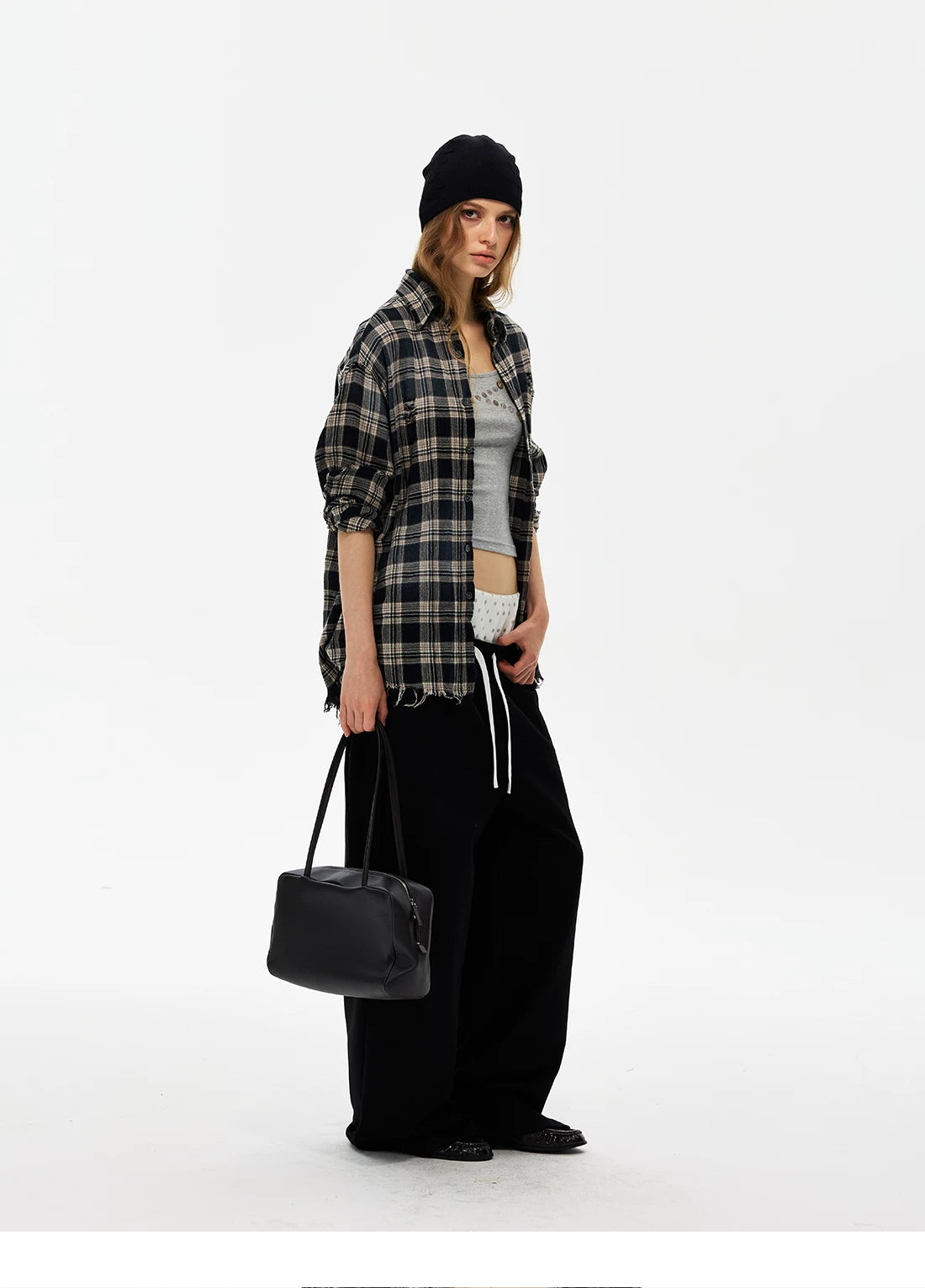 Polka Dot Waist Wide-Leg Sweatpants product photo