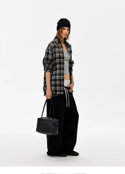 Polka Dot Waist Wide-Leg Sweatpants product photo