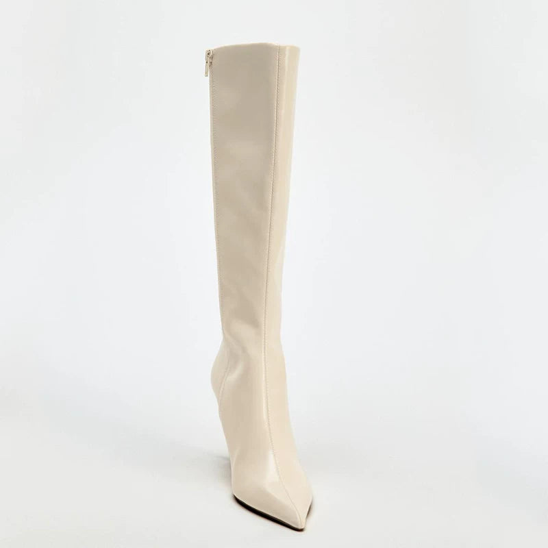 Women's Pointed Toe Stiletto Knee-High Boots