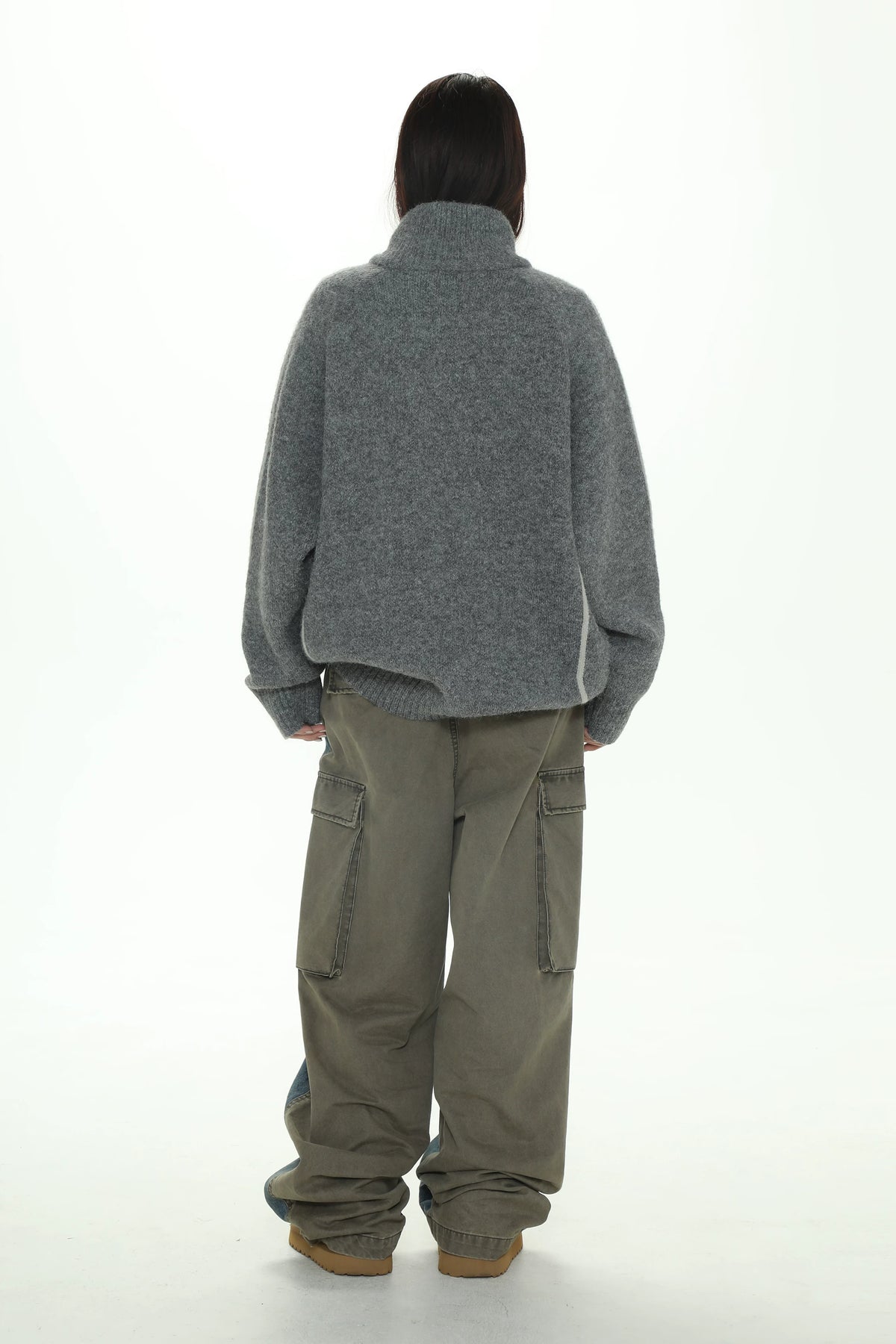 MASONPRINCE Contrast Piping Wool-Blend Zip Cardigan