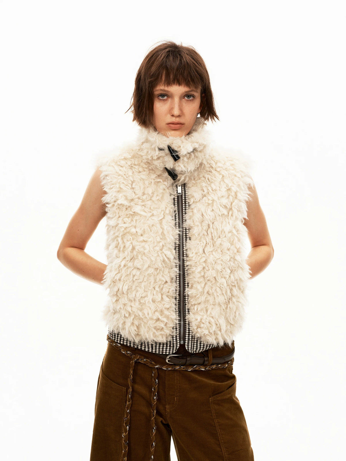 Reversible Check Fleece Vest