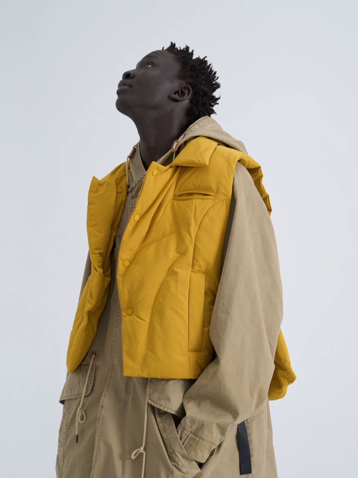 Color Block Puffer Vest yellow product view
