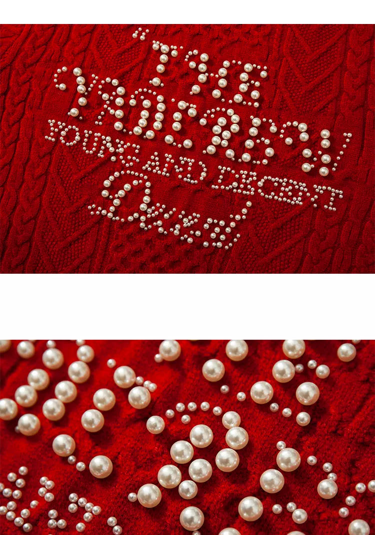 Pearl Letter Knit Sweater