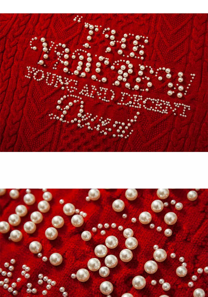 Pearl Letter Knit Sweater
