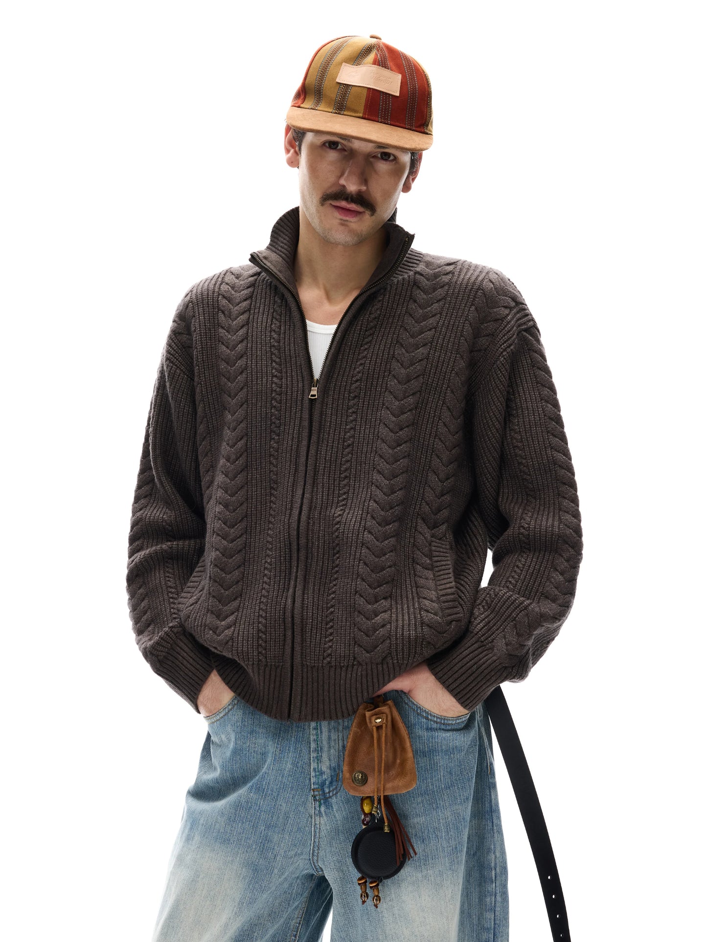 Textured Cable Knit Cardigan