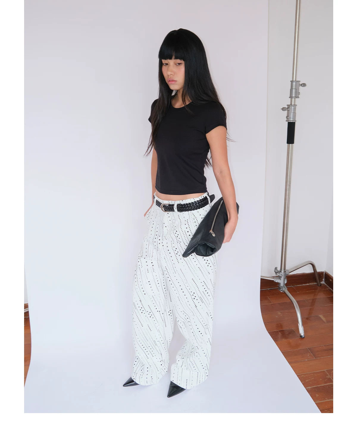 Meteor Polka Dot Wide-Leg Jeans