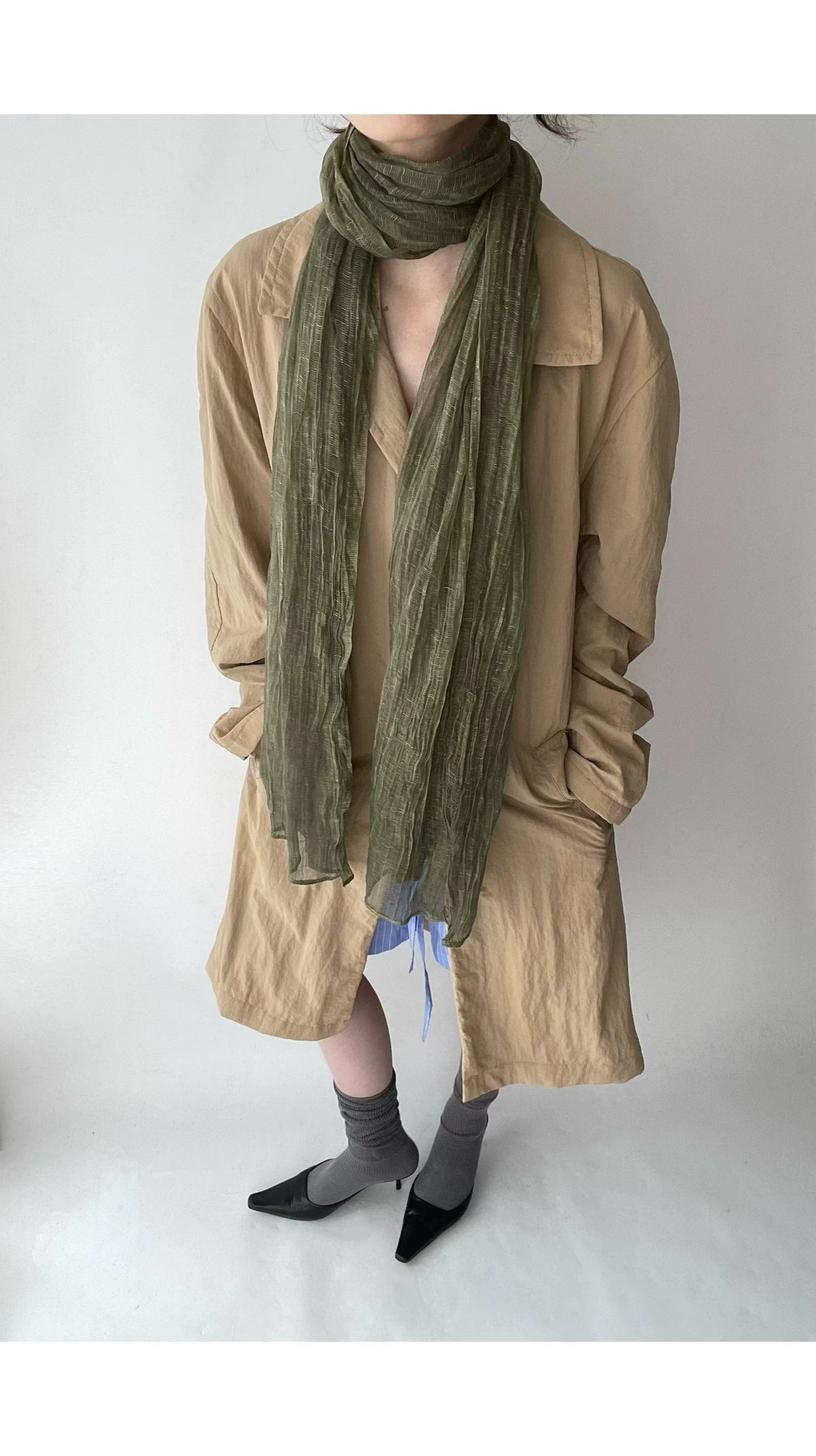 Olive Green Textured Scarf product photo