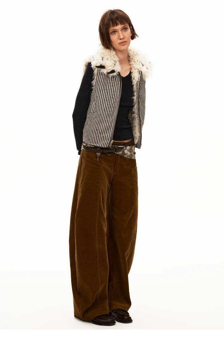 Reversible Check Fleece Vest - 360 view 17