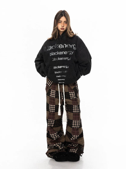 Washed Letter Print Hoodie