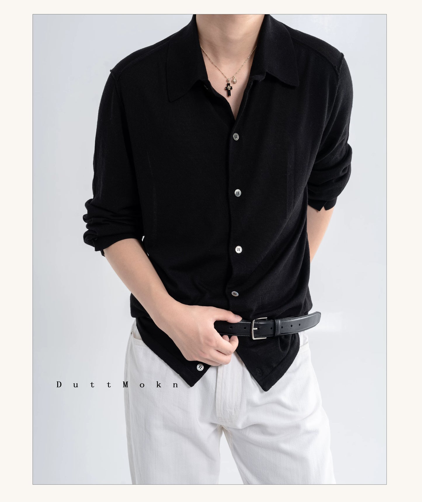 Inside-Out Merino Silk Knit Shirt