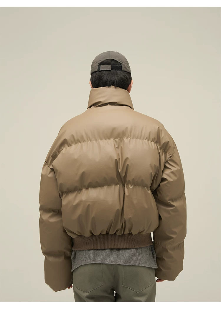 Men’s Short Puffer Jacket in khaki