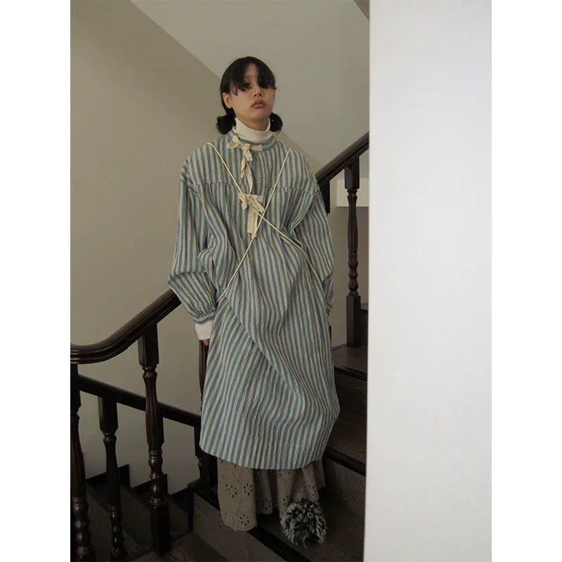 Lockeres Streifen-Hemdkleid