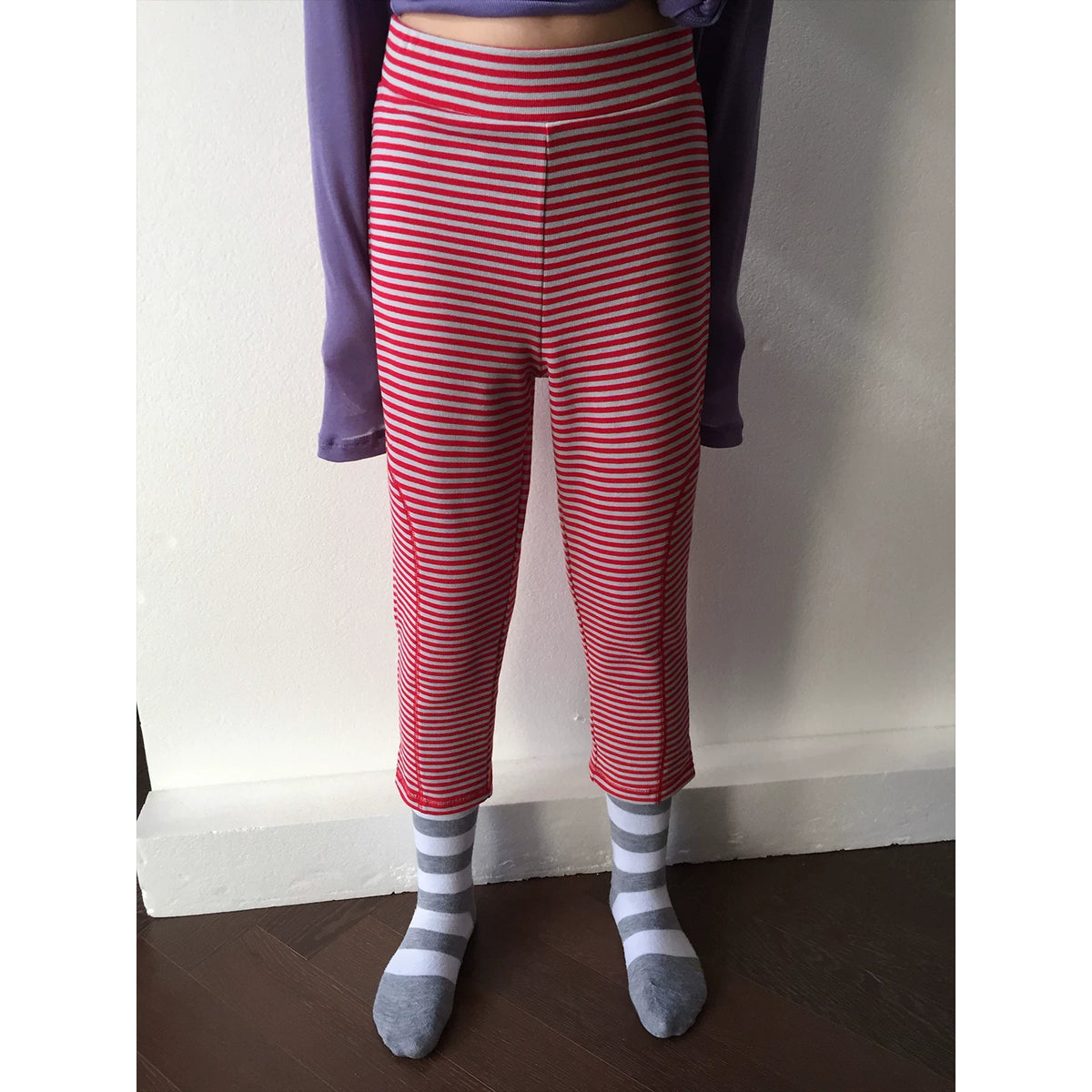 Red Stripe Knit Shorts