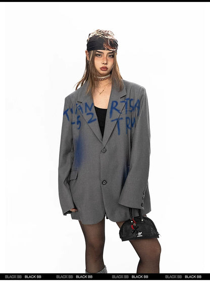 Blue Print Oversized Blazer